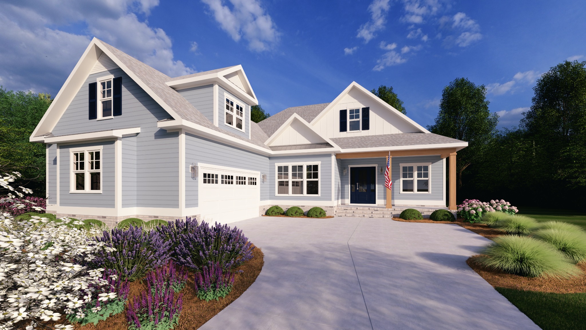 Trendy-luxury-coastal-floor-plan-exterior-render-wilmington-nc
